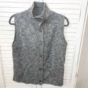 J. Jill Button Front Soft Wool & Alpaca Blend Sweater Vest Gray Size Medium